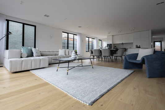 Modern interior design and furniture at kitchen and dining area