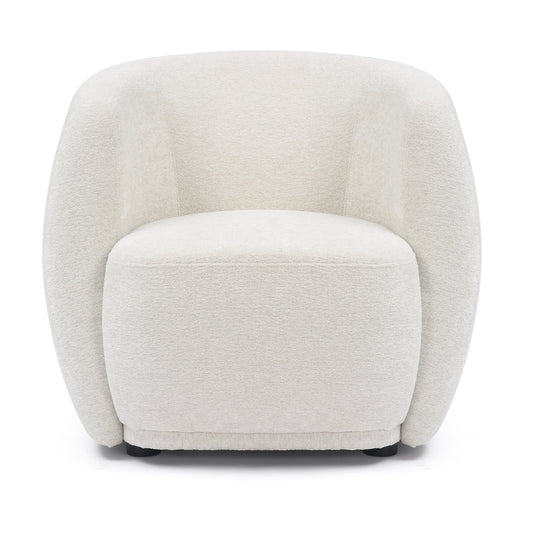 Celine armchair in white with a minimalist silhouette