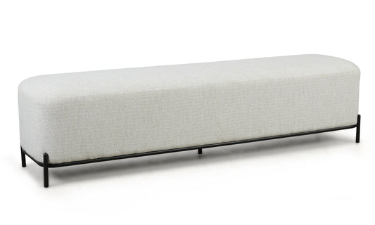 Large White Boucle Ottoman