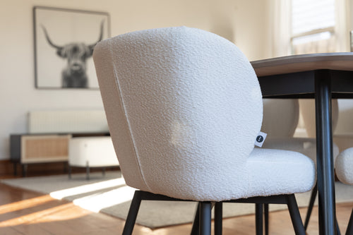 Side angle of the Nobel dining chair