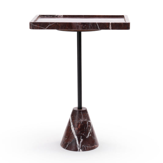 Burgundy Stone Side Table