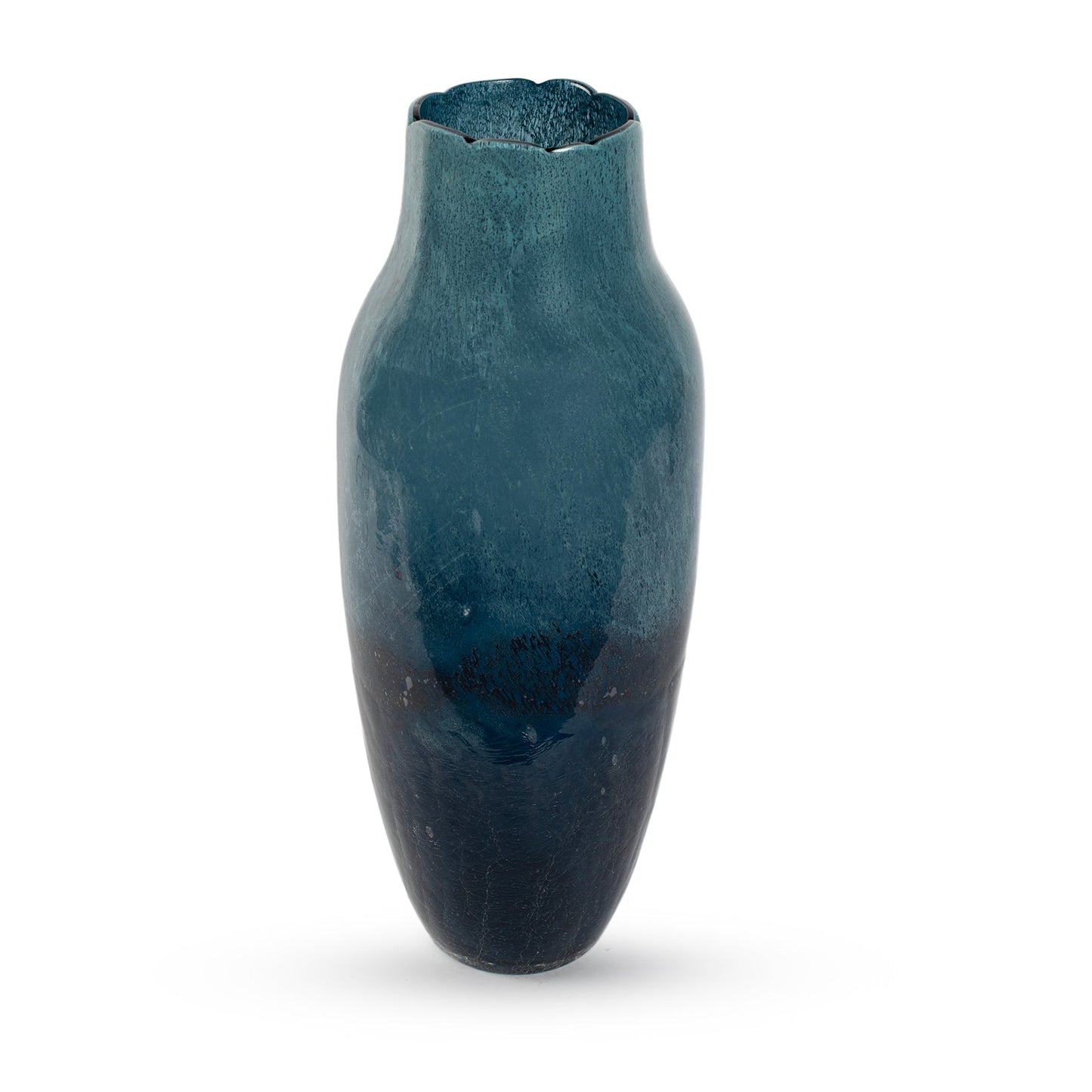 Orson tall deep blue curved glass vase 44cm large statement