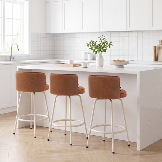 Sara Swivel Bar Stool Cream Frame