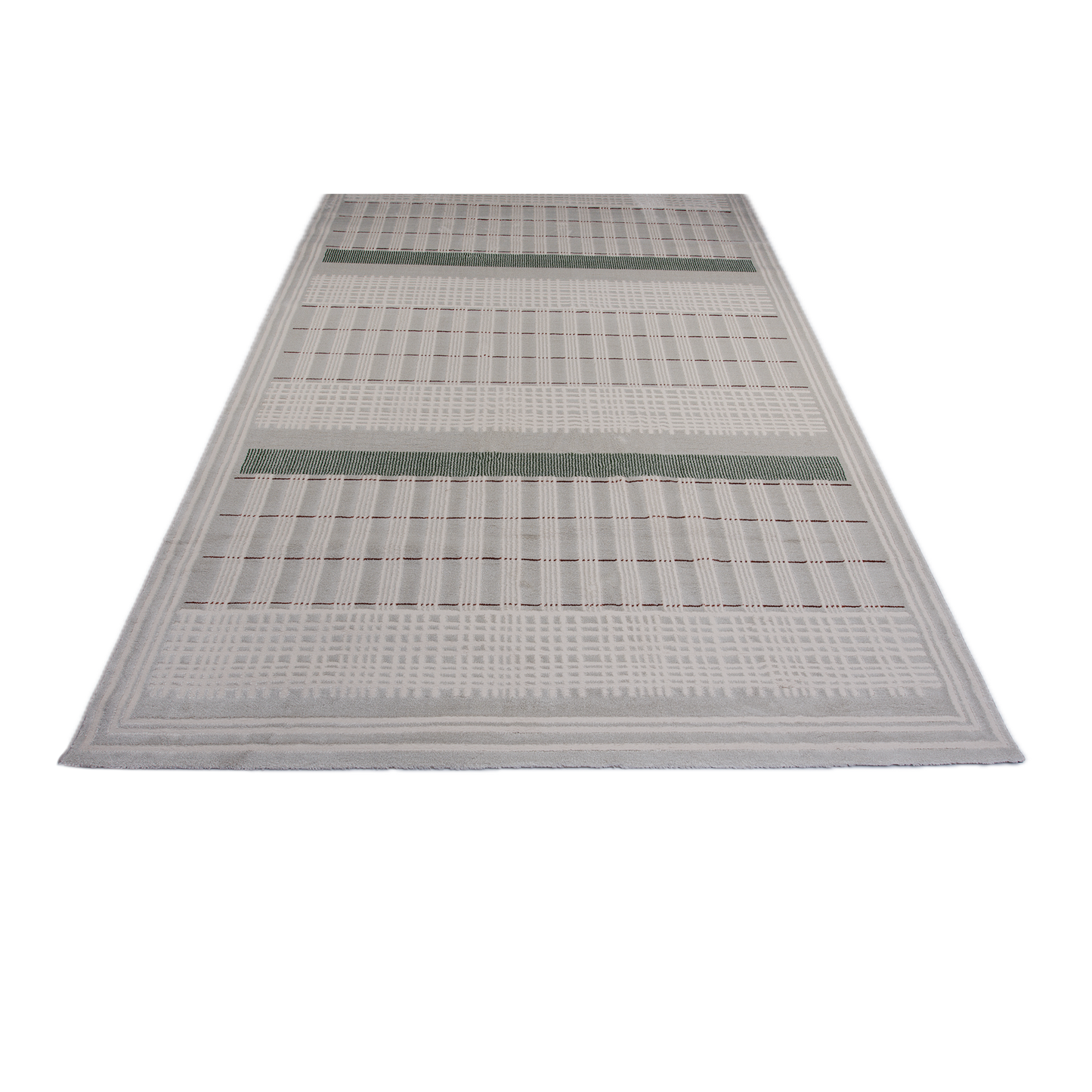 Green and cream contemporary rug