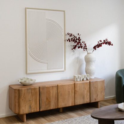 Cassia Natural Solid Wood 1.8M TV Unit