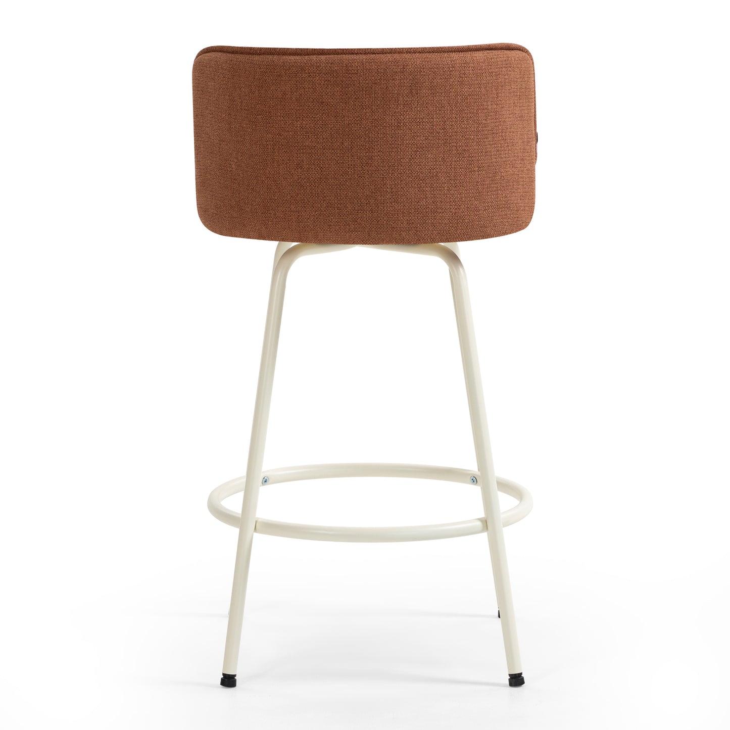 Orange Swivel Barstool With Cream Frame