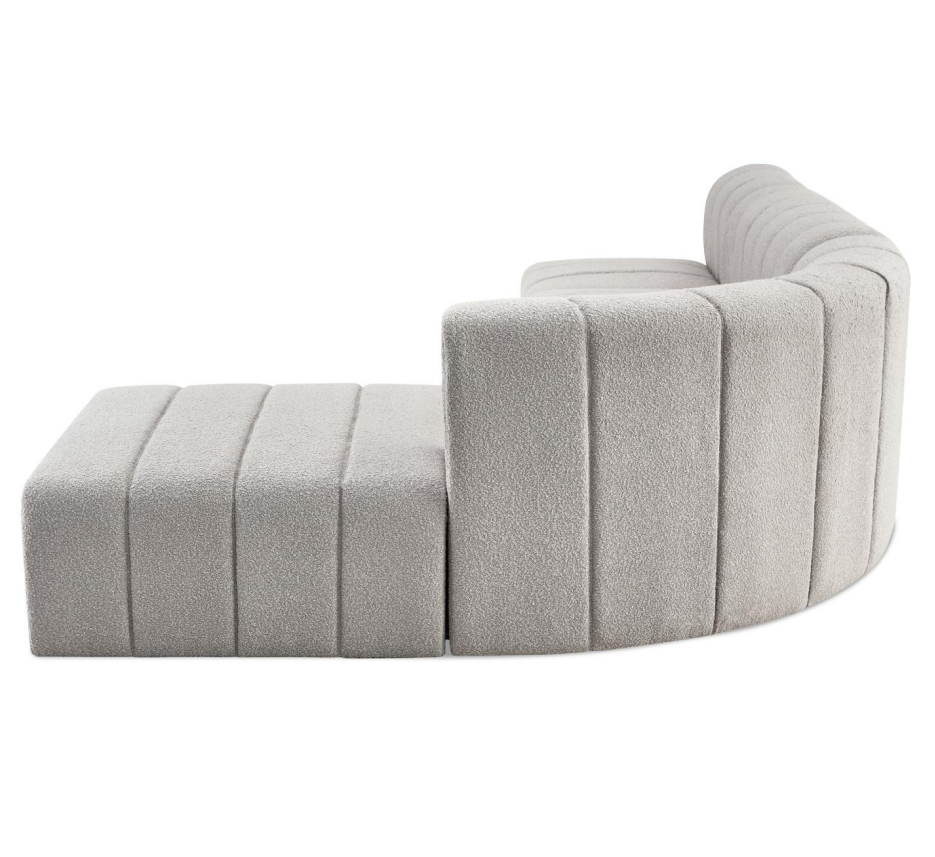 Modern Modular Light Grey Boucle Sofa - Kalu Interiors