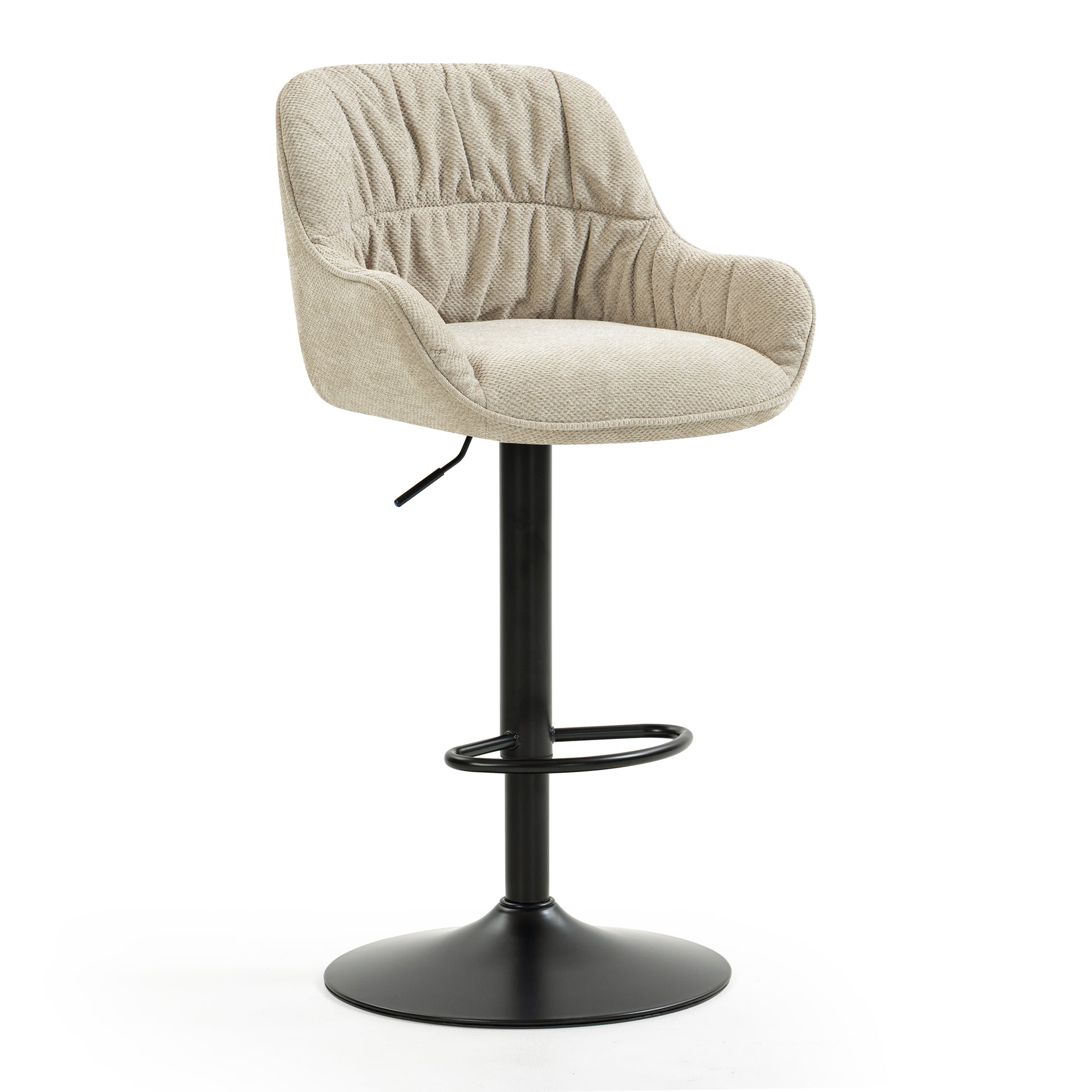 Comfortable oatmeal swivel armchair