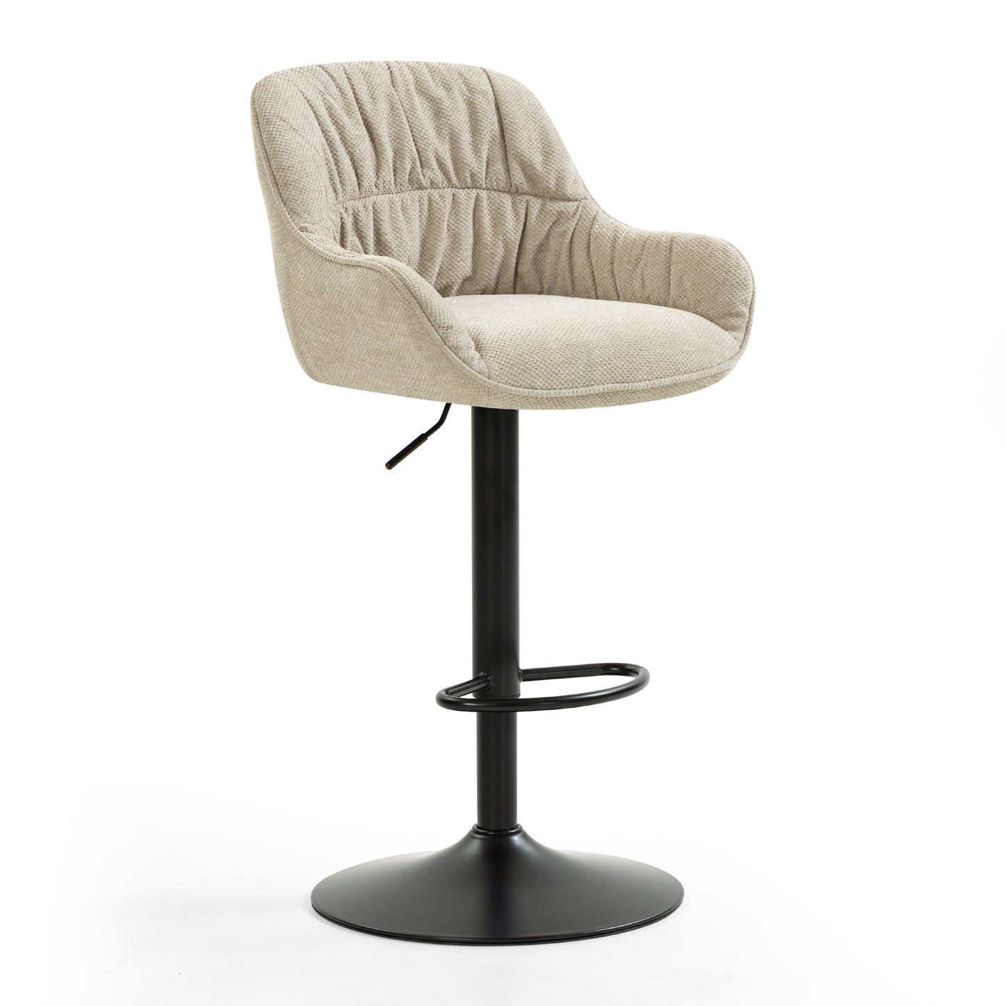 Comfortable oatmeal swivel armchair