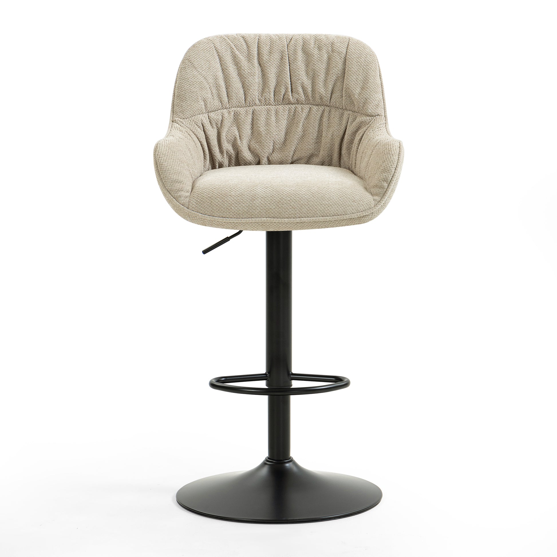Comfortable oatmeal swivel armchair