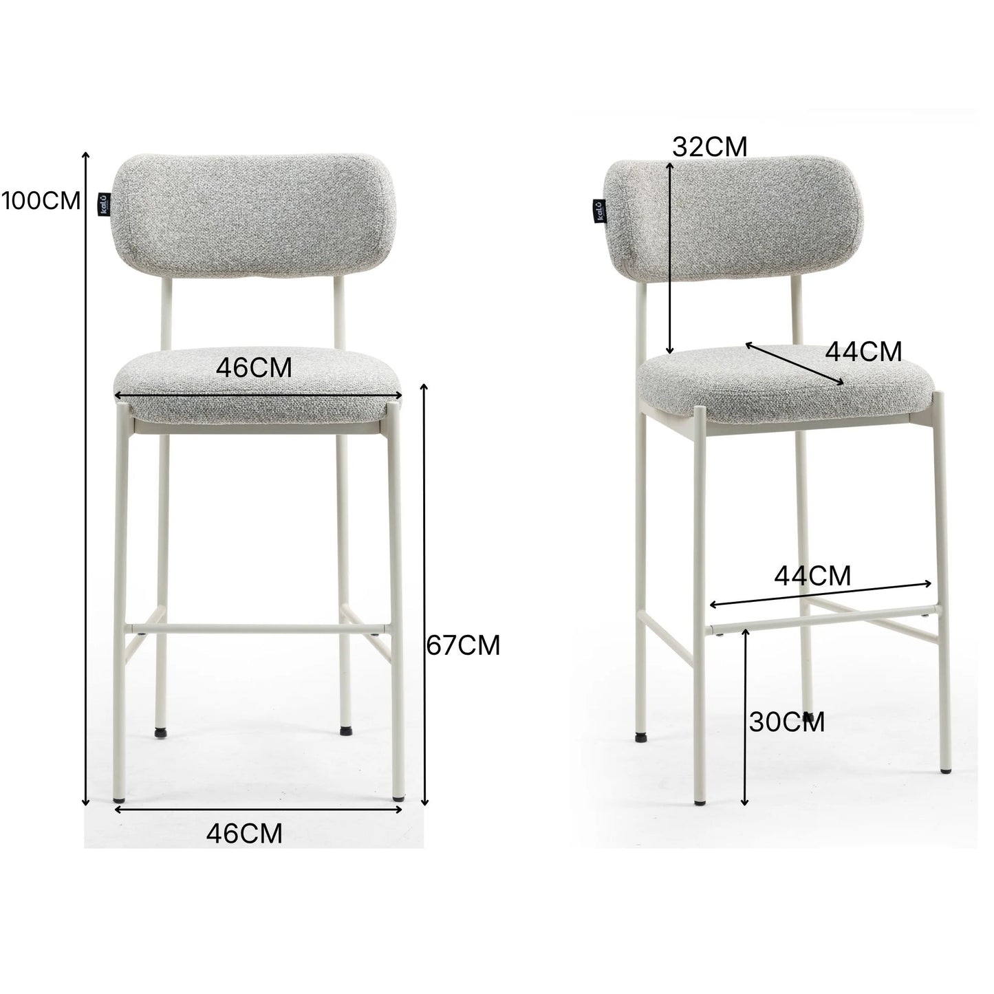 Bella Bar Stool Cream Frame