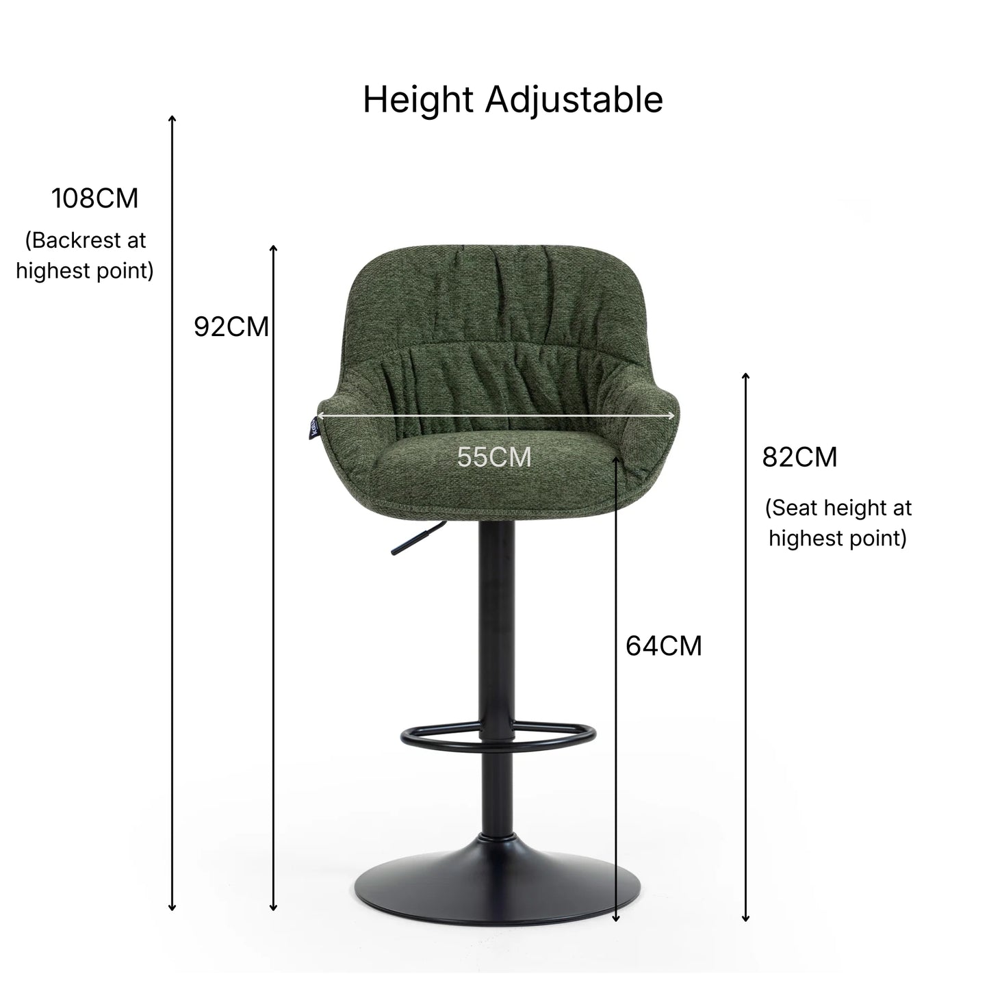 Vika Upholstered Swivel Barstool