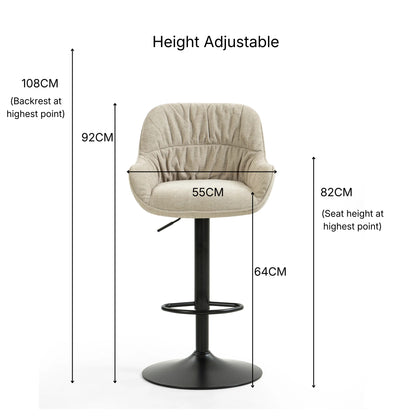 Vika Upholstered Swivel Barstool