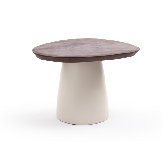 Two tone walnut and cream coffee table