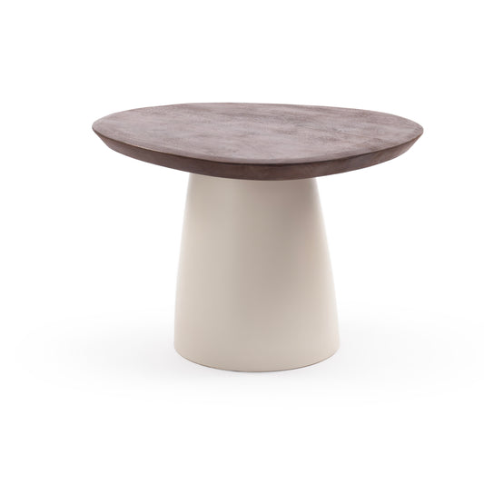 Two tone walnut and cream coffee table