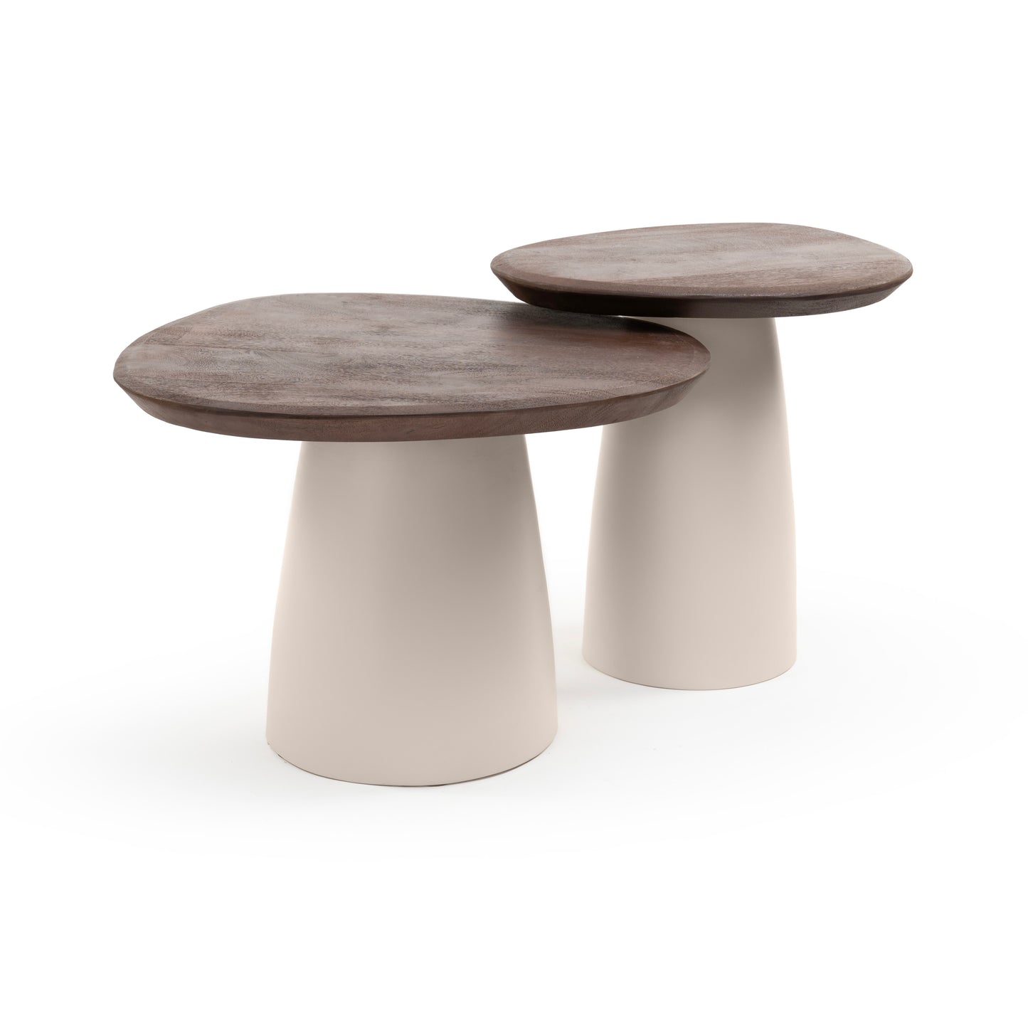 Two tone walnut and cream coffee table