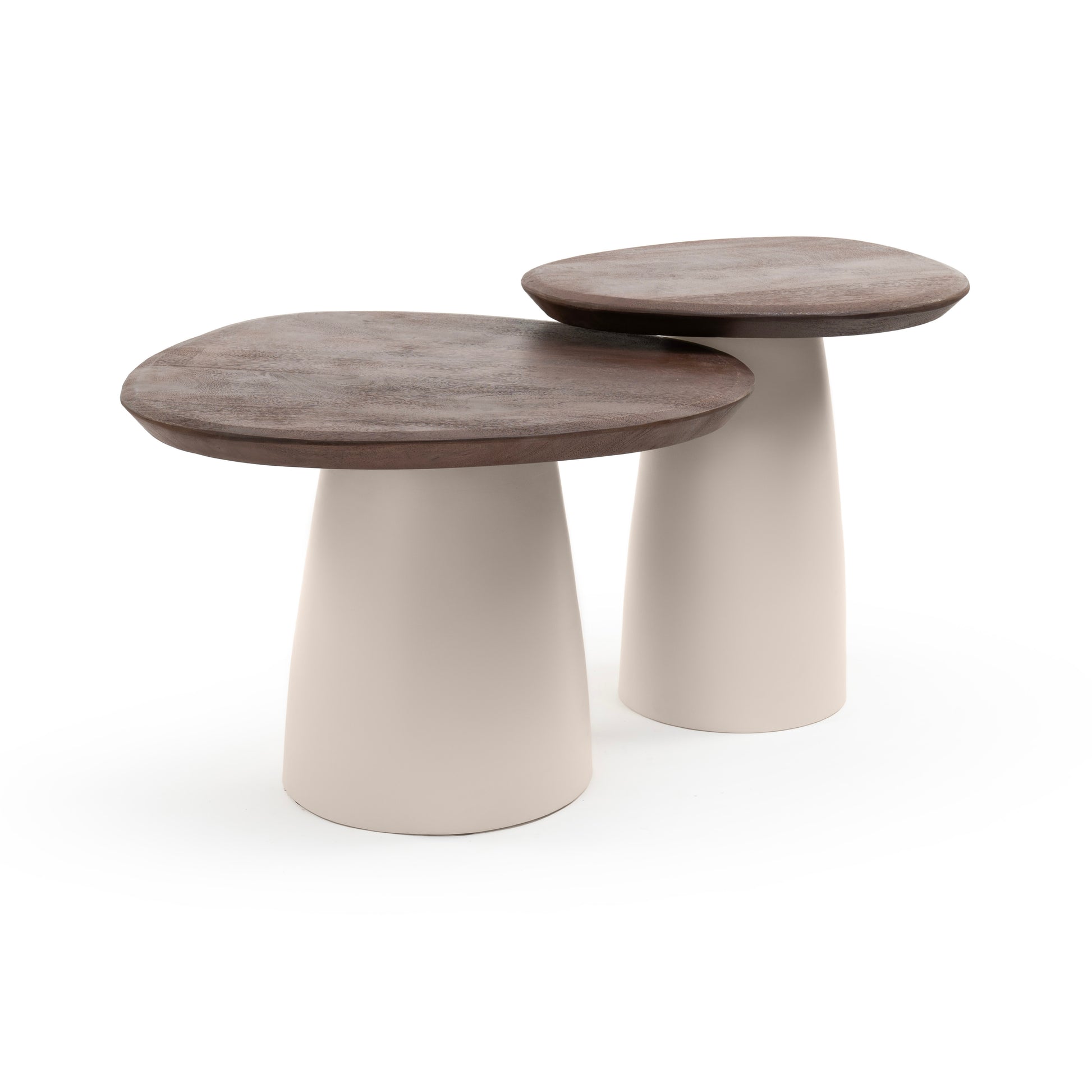 Two tone walnut and cream coffee table