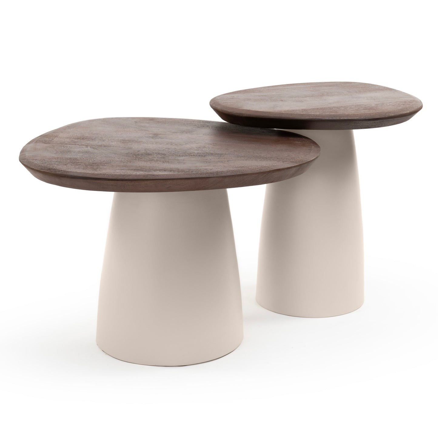 Small timber and cream side table
