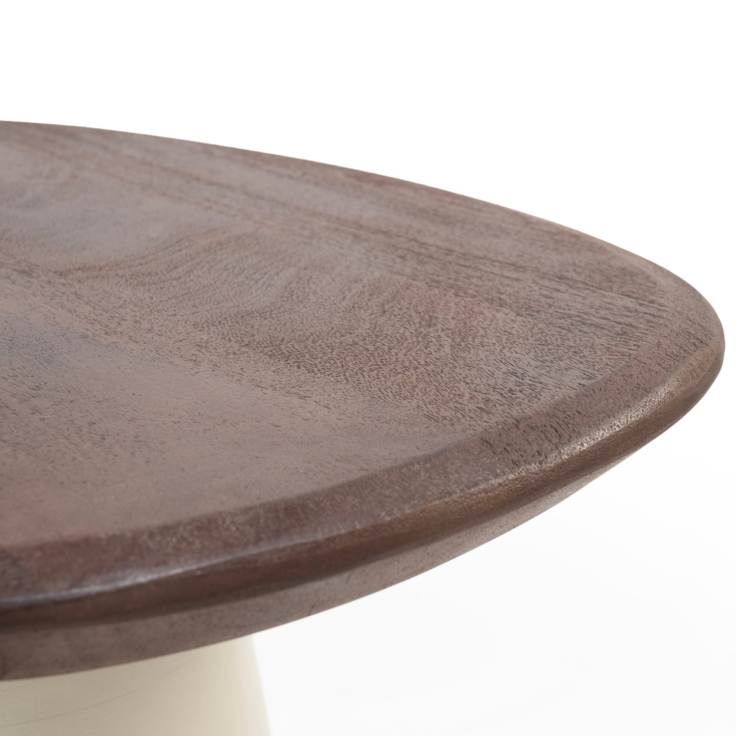Small timber and cream side table