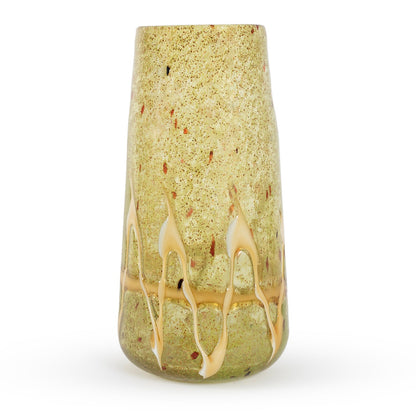 Akemi large textured green and gold glass decorative vase 36cm