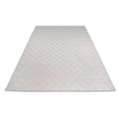 Pink and cream large rug