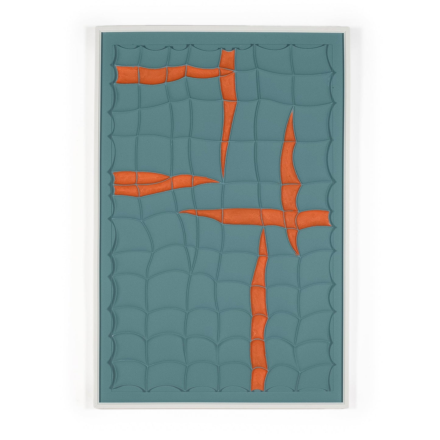 Blue and orange 3D artwork