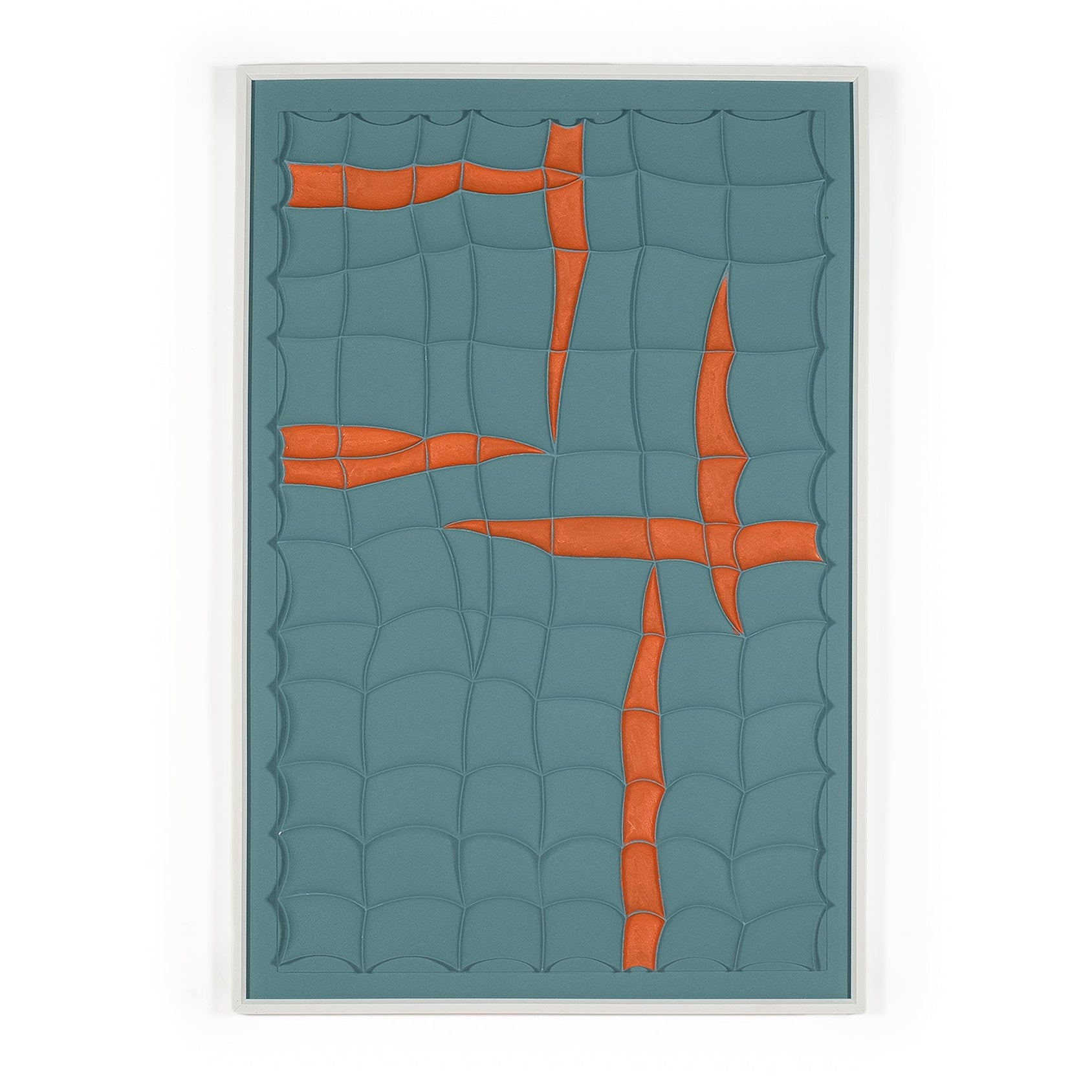 Blue and orange 3D artwork