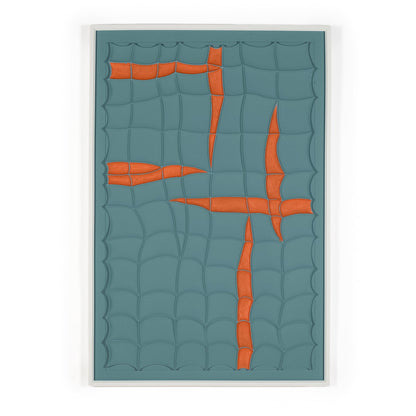 Blue and orange 3D artwork