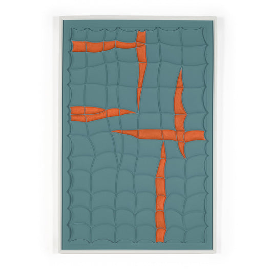 Blue and orange 3D artwork