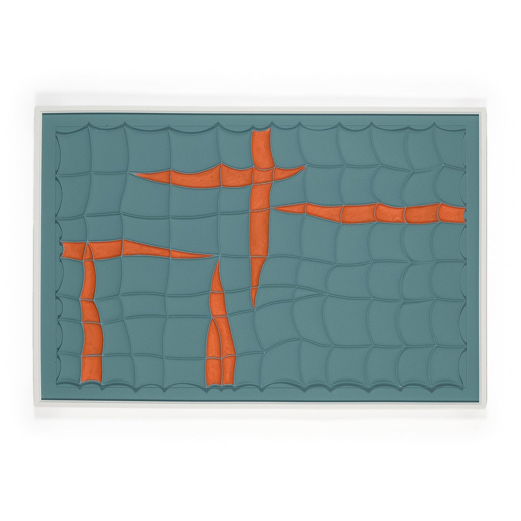 Blue and orange 3D artwork