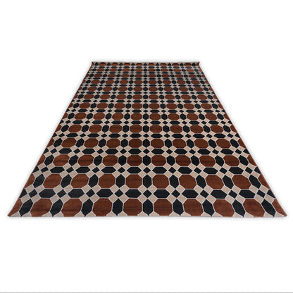 Modern orange contemprioary rug