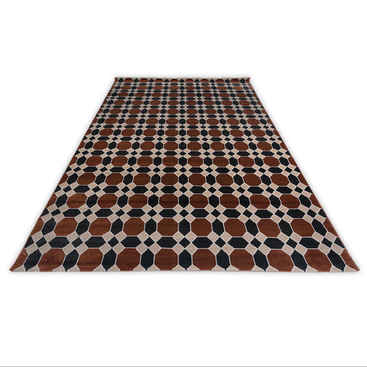 Modern orange contemprioary rug