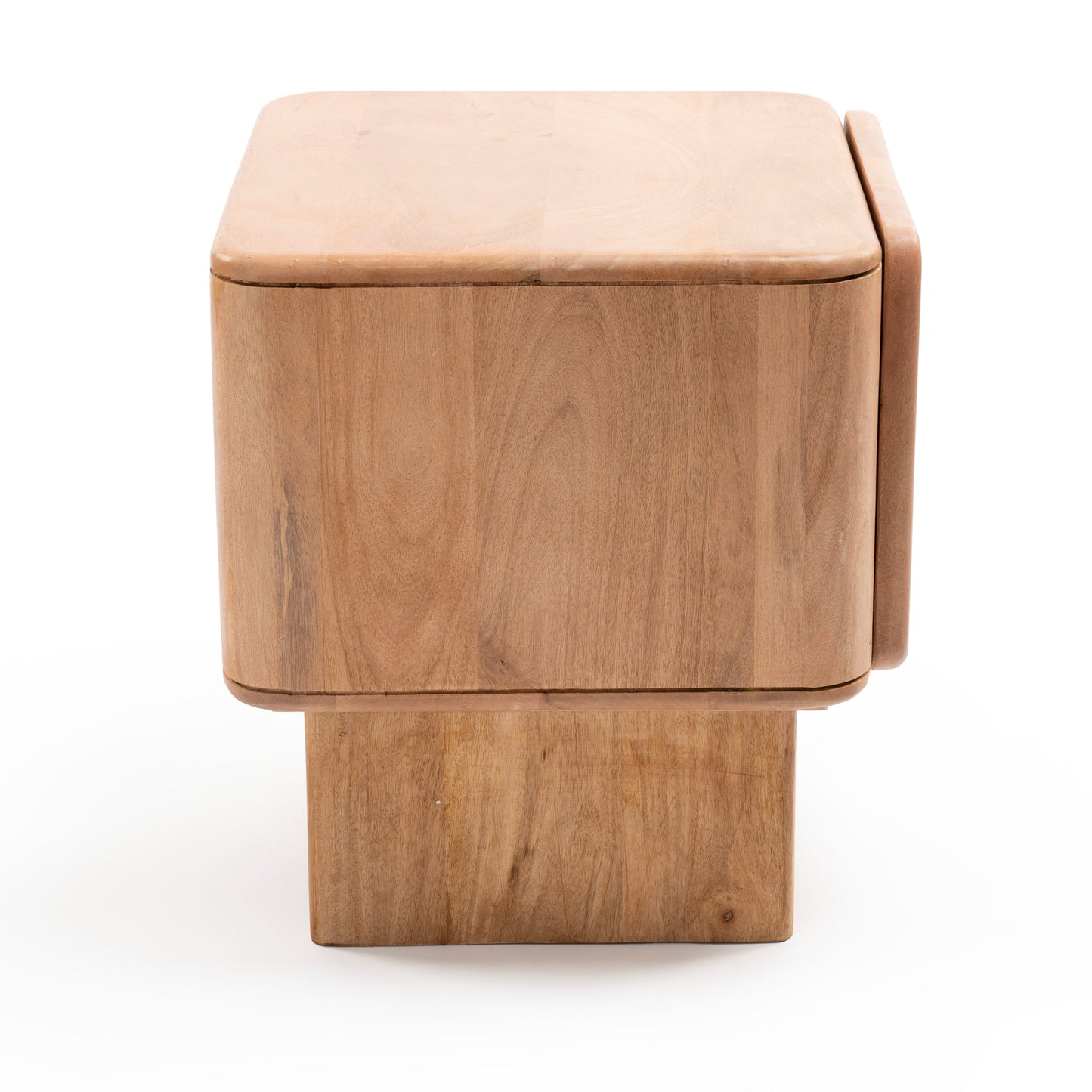 Natural wood bedside table