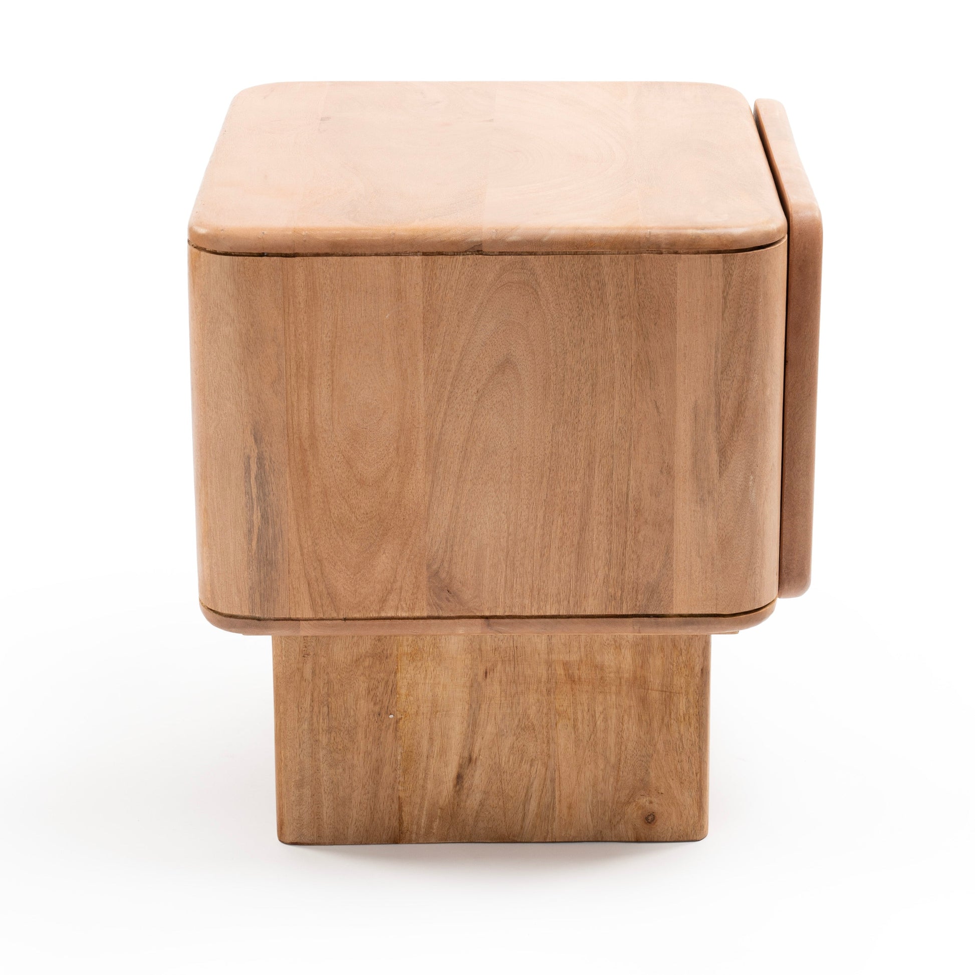 Natural wood bedside table