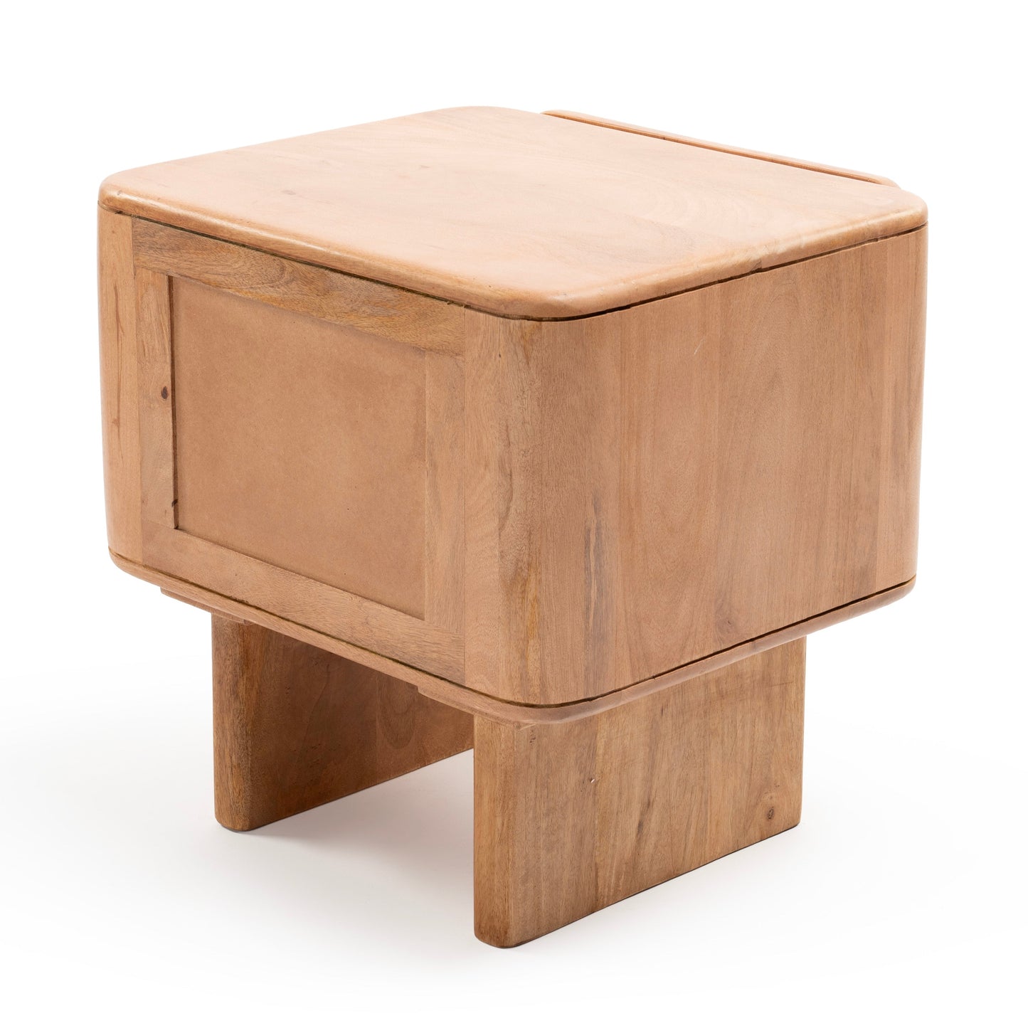 Natural wood bedside table