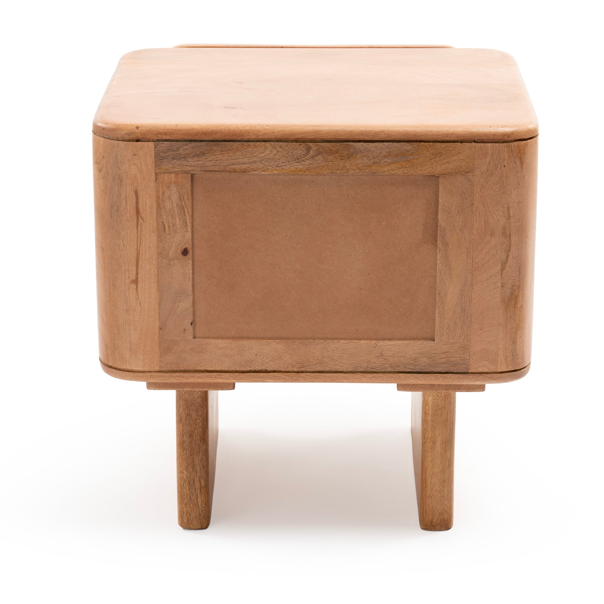 Natural wood bedside table