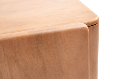Natural wood bedside table