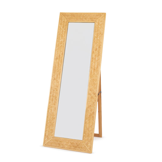 Bamboo standing wall mirror