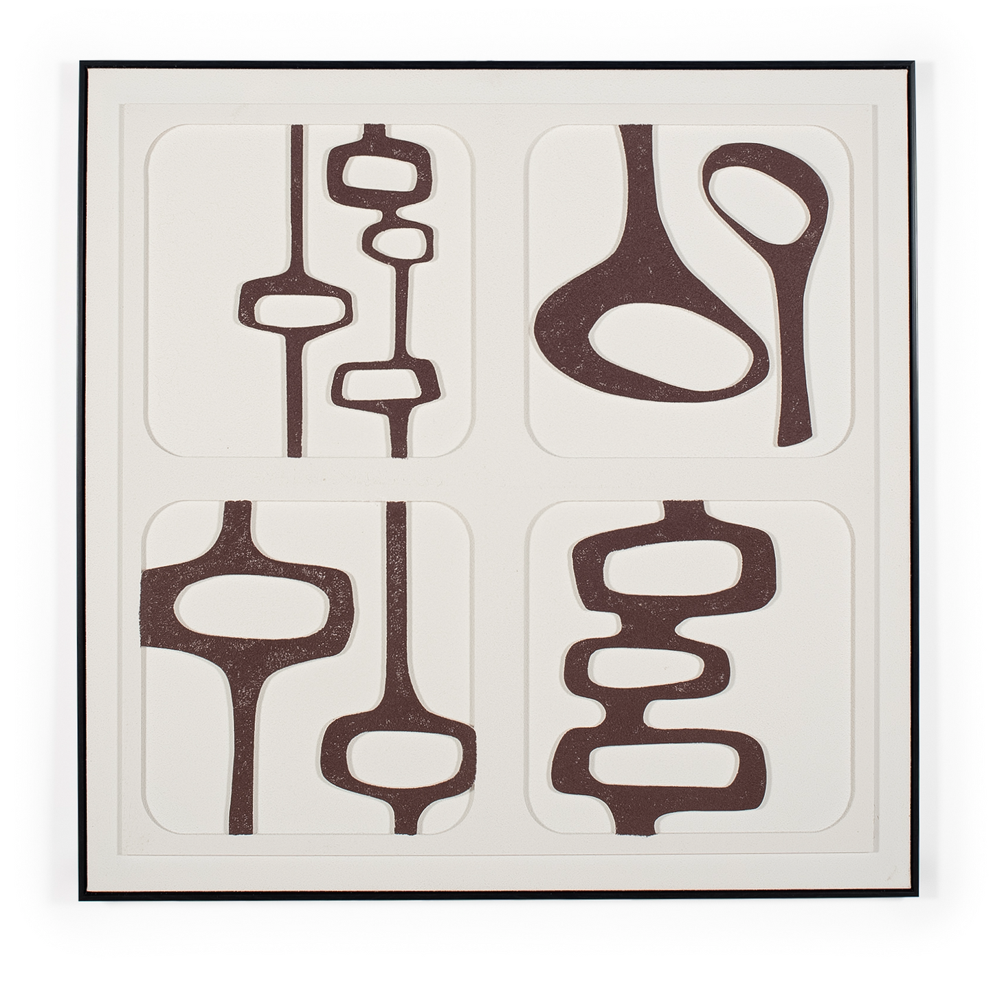 3D burgundy and cream artwork