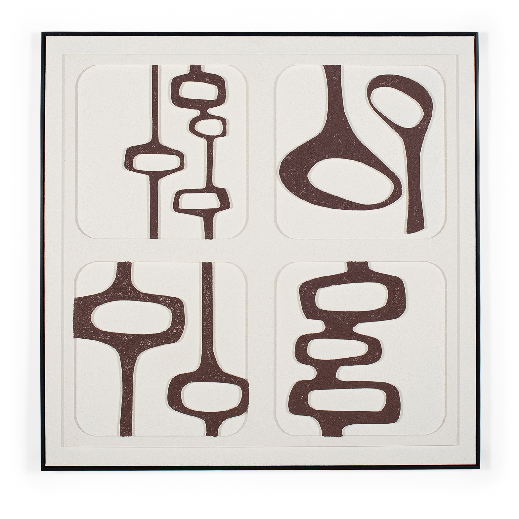 3D burgundy and cream artwork