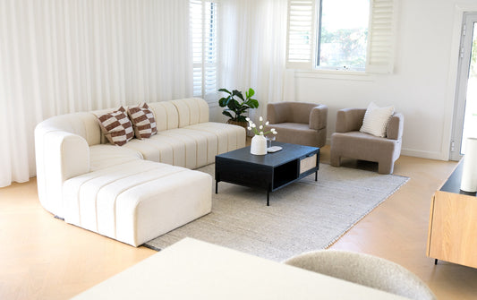 Modern Modular Beige Boucle Sofa - Kalu Interiors
