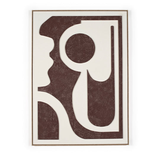 burgundy and cream 3D wall art