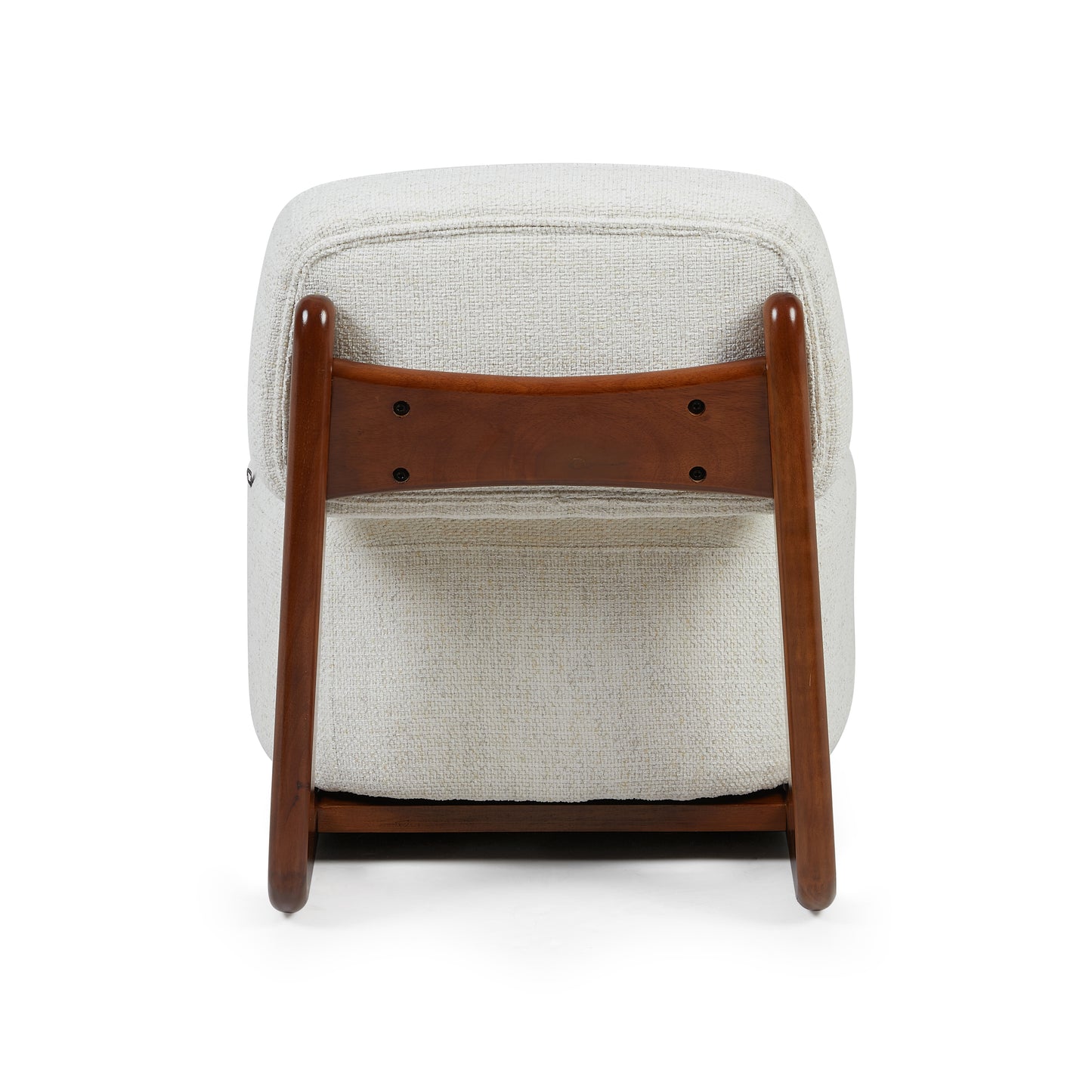 White fabric and timber armchair 