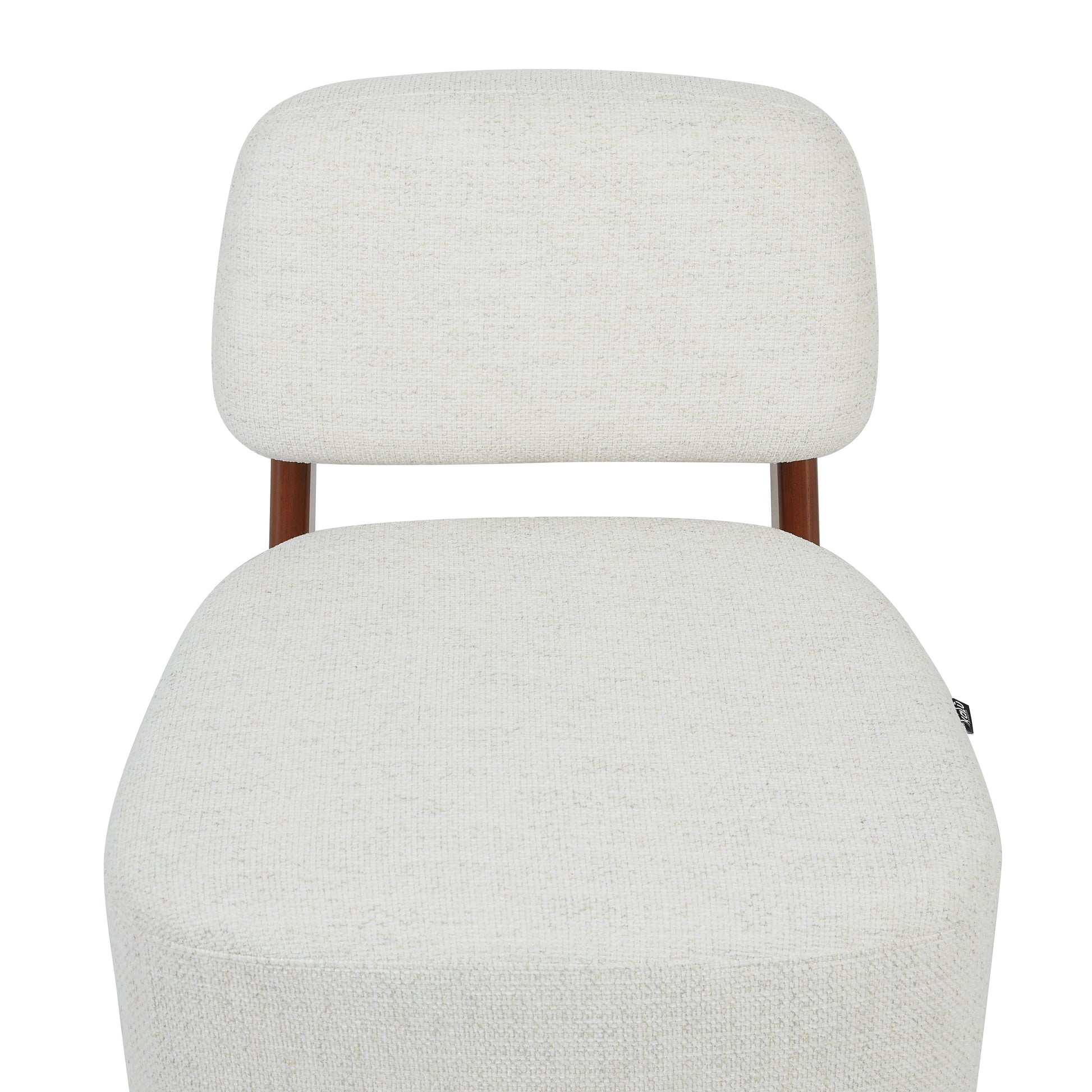 White fabric and timber armchair 