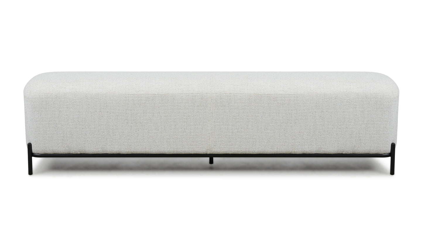 Large White Boucle Ottoman