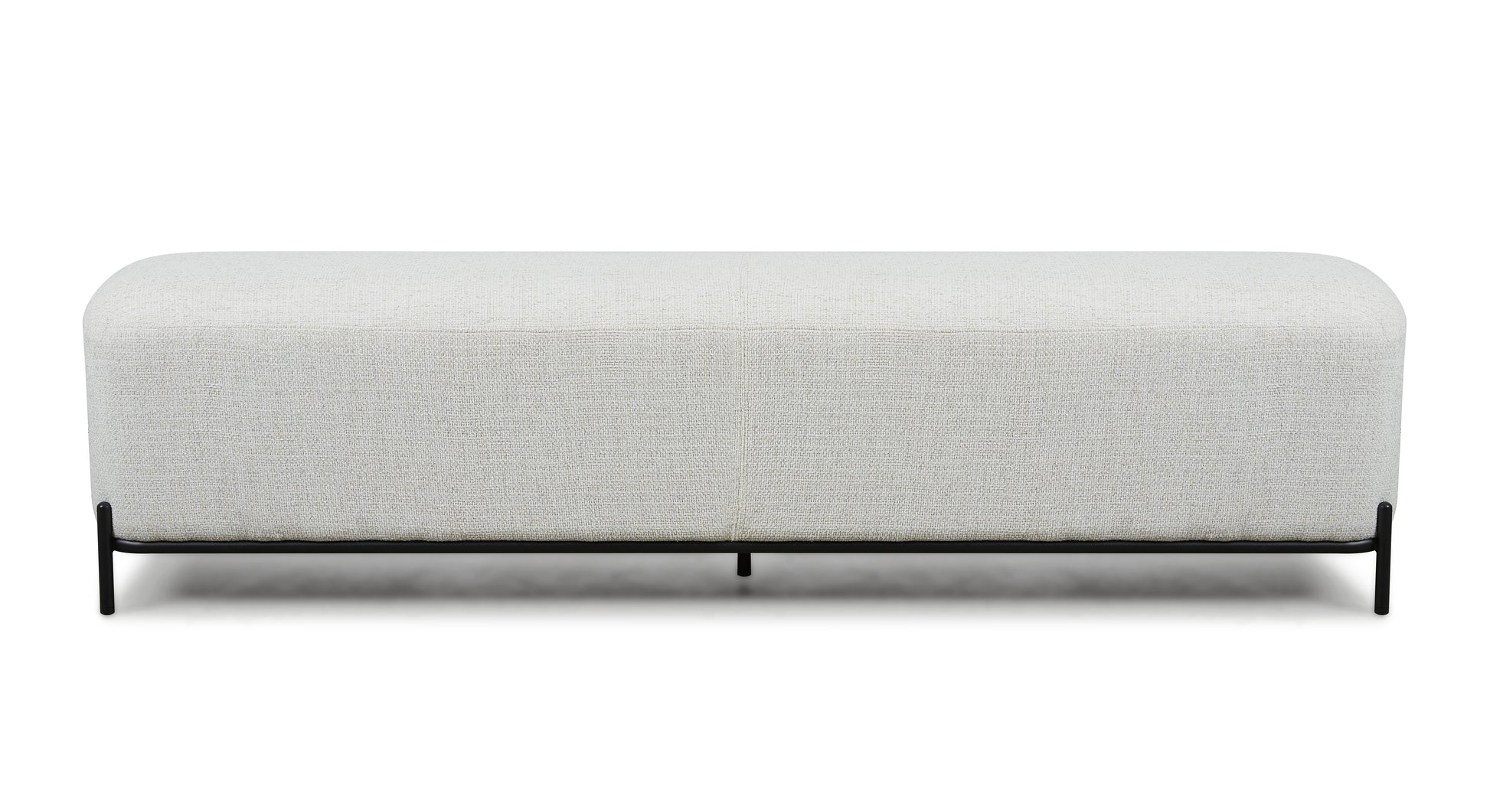 Large White Boucle Ottoman