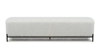 Large White Boucle Ottoman