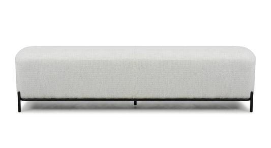Large White Boucle Ottoman