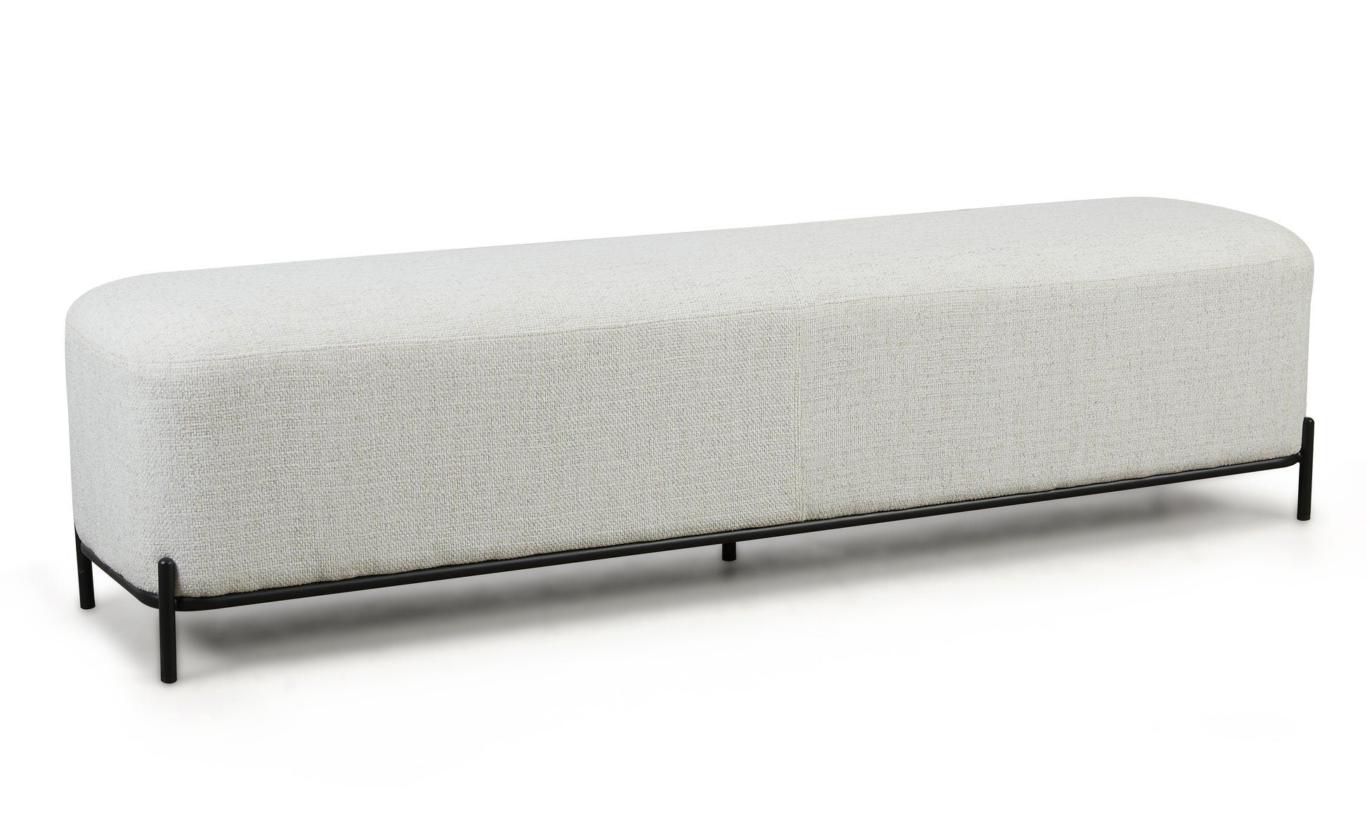 Large White Boucle Ottoman