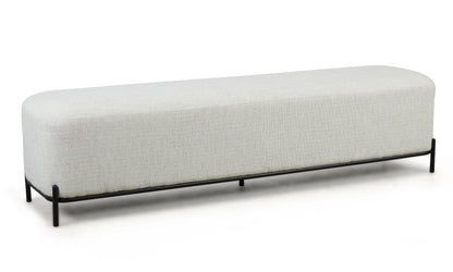 Large White Boucle Ottoman